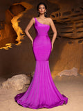 Elegant One Shoulder Mermaid Hem Formal Dresses