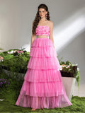 Ruffled Tulle Skirt and Rosette Crop Top Set