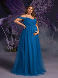 Maternity Cold Shoulder Ruched Bust Tulle Cami Party Dress