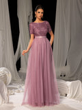 Elegant Tulle Party Dress with Sequin Top & Tulle Skirt – Luxury Evening Wear for Weddings, Formal Dinners & Red Carpet Events