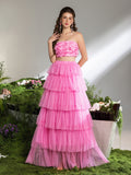 Ruffled Tulle Skirt and Rosette Crop Top Set