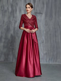 Womens' Shawl Collar Sequin Contrast Satin Formal Dress - Elonnashop