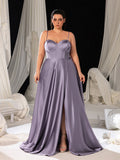 Plus Satin Cami Evening Gown with Sweetheart Neckline & Full Skirt – Timeless Elegance for High-Profile Charity Galas or Luxury Art Gallery Openings, 1XL-5XL