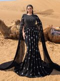Plus Opulent Rhinestone-Embellished Evening Gown – Luxury Dress for Red Carpet Galas, Theater Premieres & Luxury Events