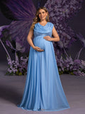 Plus Maternity Draped Neckline Contrast Sequin Formal Party Dress