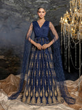 Elegant Sheer Sleeve Evening Gown with Capelet | Structured Bodice & Floor-Length Train