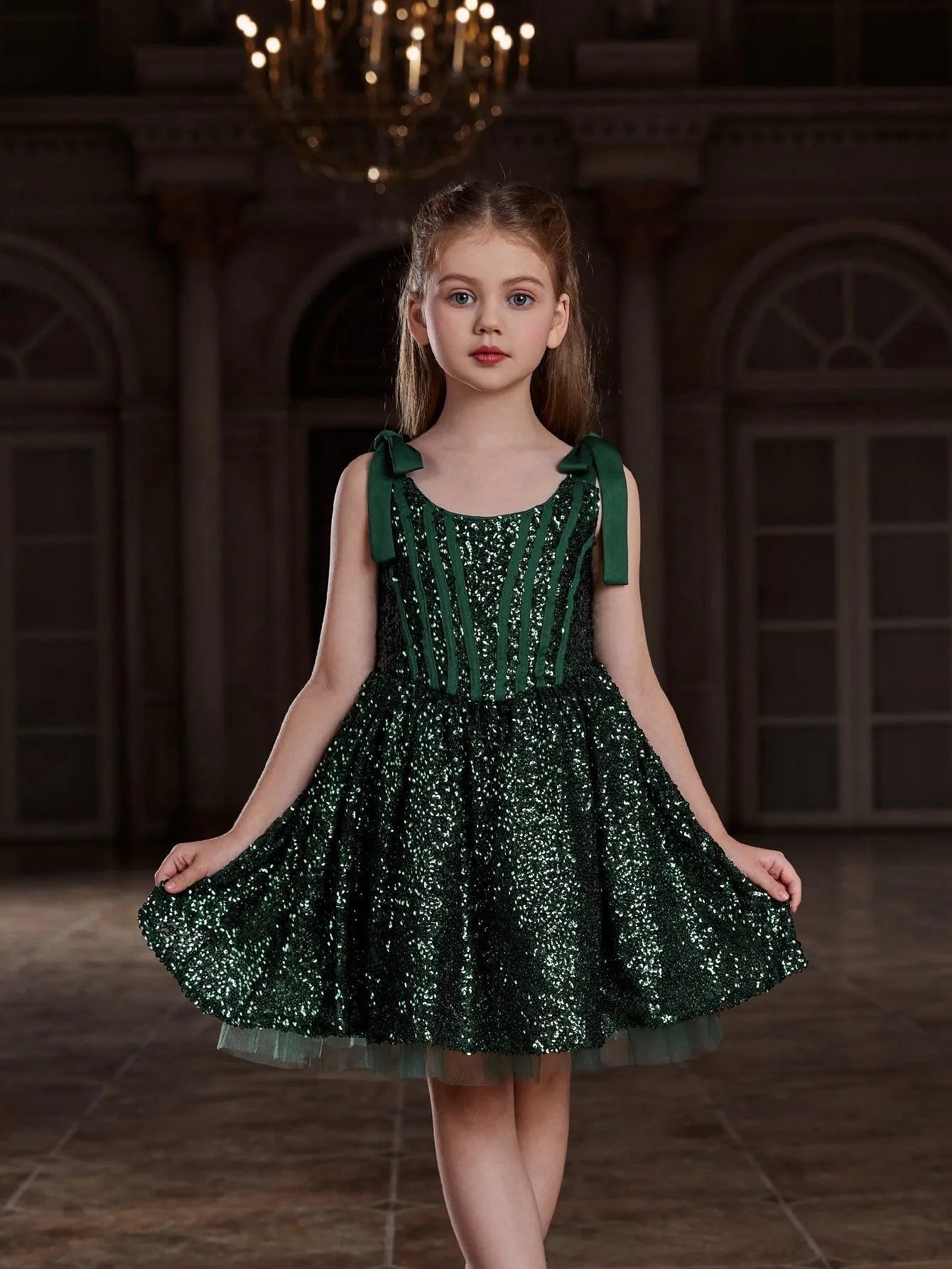Tween Girls' Sparkling Sequin Cami Dress - Elonnashop
