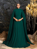 Elegant Mock Neck Cloak Sleeve Chiffon Formal Dress