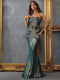 Elegant Mermaid Hem Sequin Tube Party Dress - Elonnashop