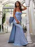 Elegant Maxi Mermaid Hem Tube Dress With Bow - Elonnashop