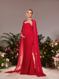 Maternity Mermaid Hem Evening Tube Dress With Chiffon Cape