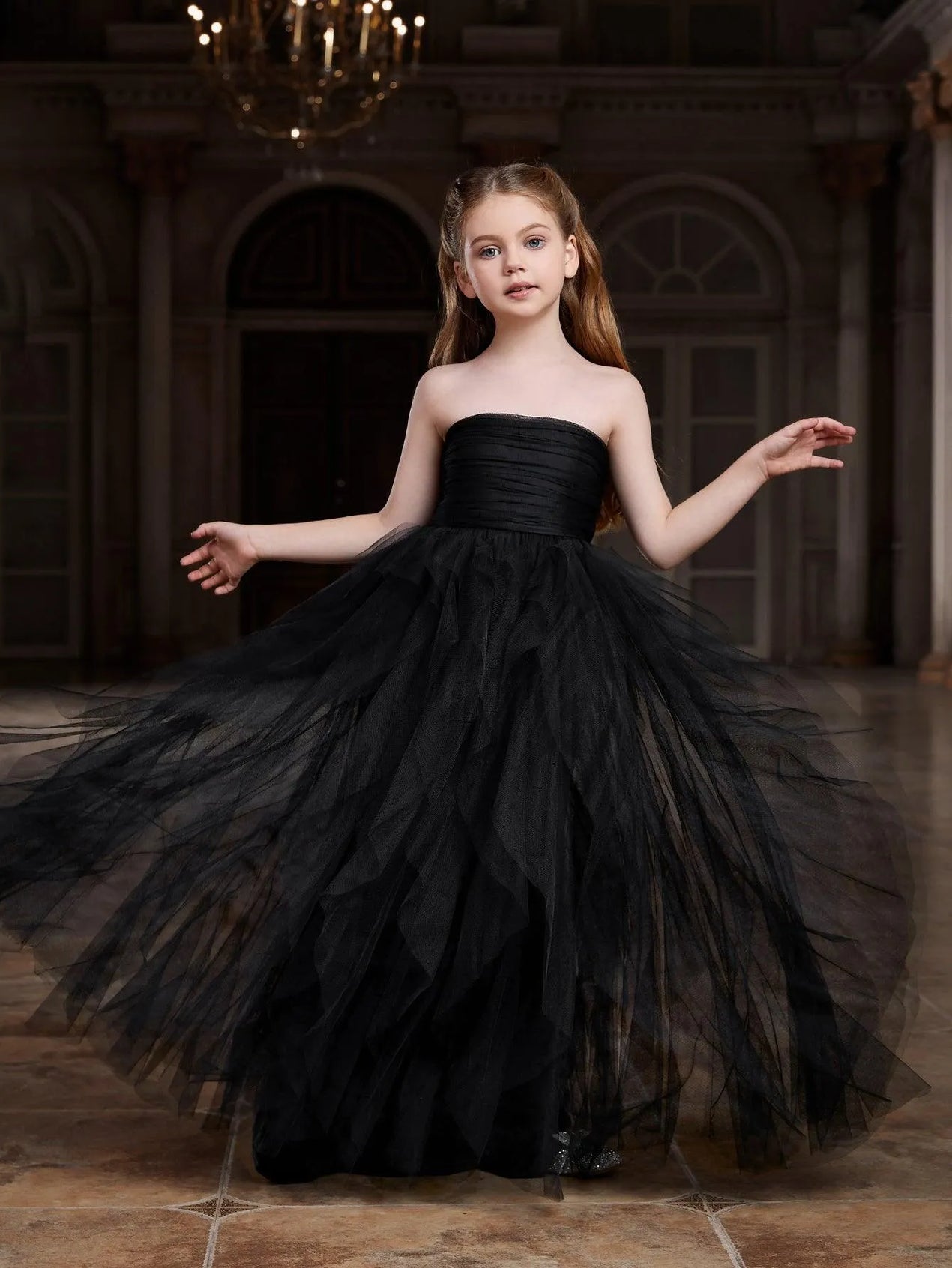 dresses with tulle skirts Flowy Long A-Line Prom Dress Sheer Lace-Up Corset Sage Green / 14 Prom Dresses | Golden RCT-Weng-201908 Size:Kids 3T line silhouette Train Concealed