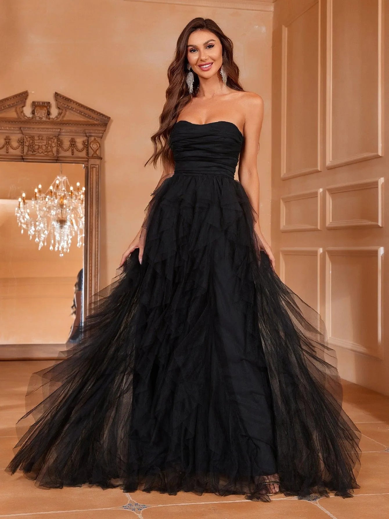 tube party dresses Arabella Sequin Tube Top Slit Party Dress