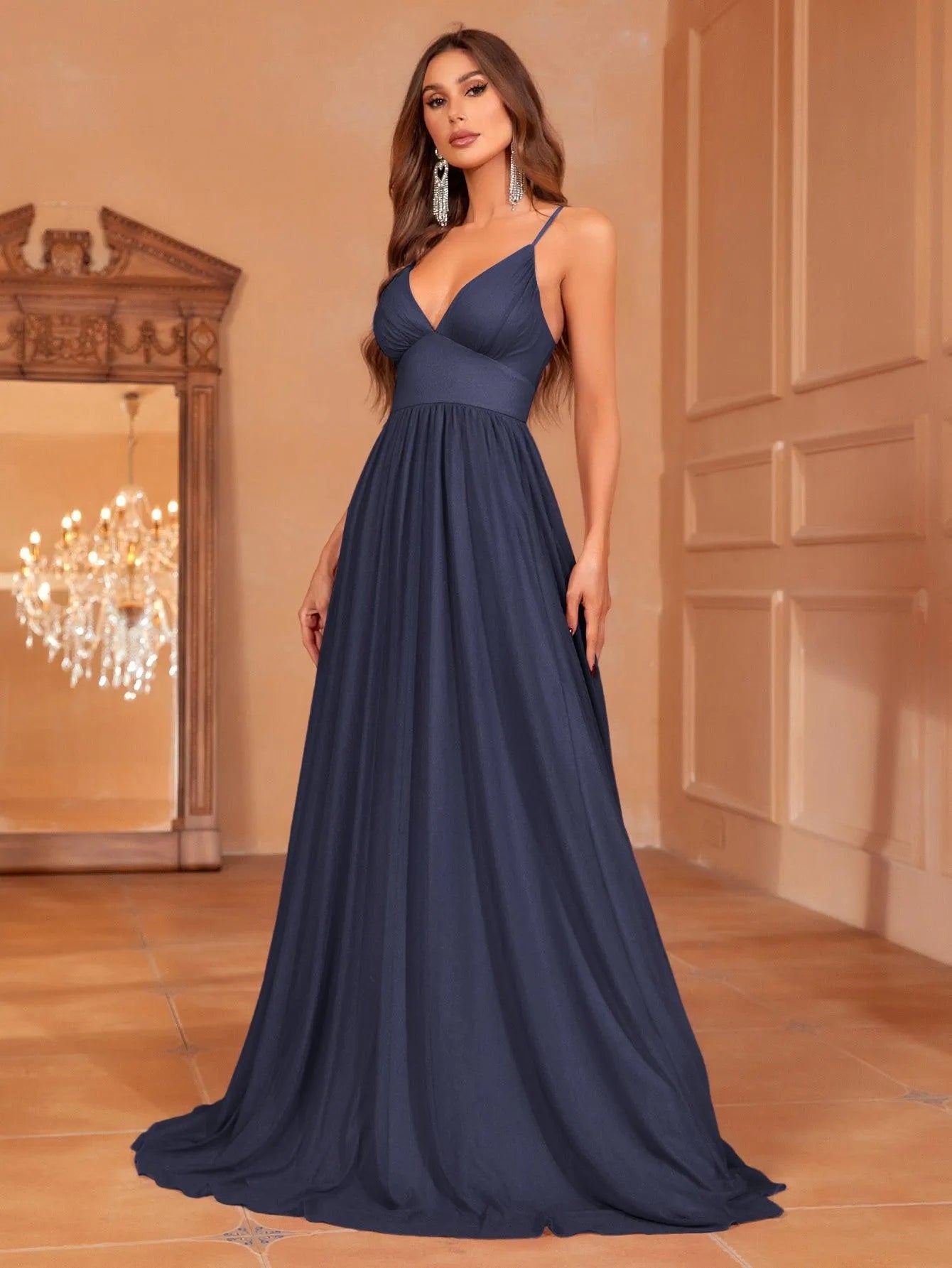 Solid A Line Cami Bridesmaid Dress – Elonnashop