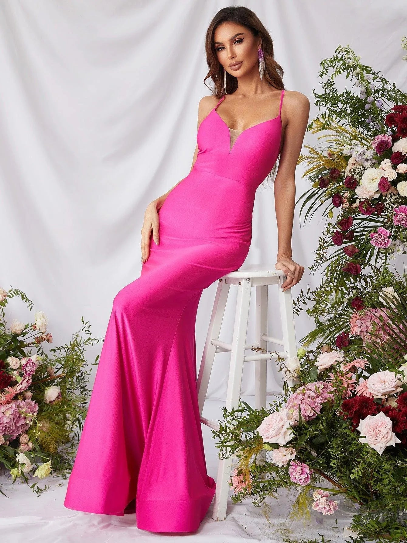 Elegant Spaghetti Strap Mermaid Prom Dress - Elonnashop