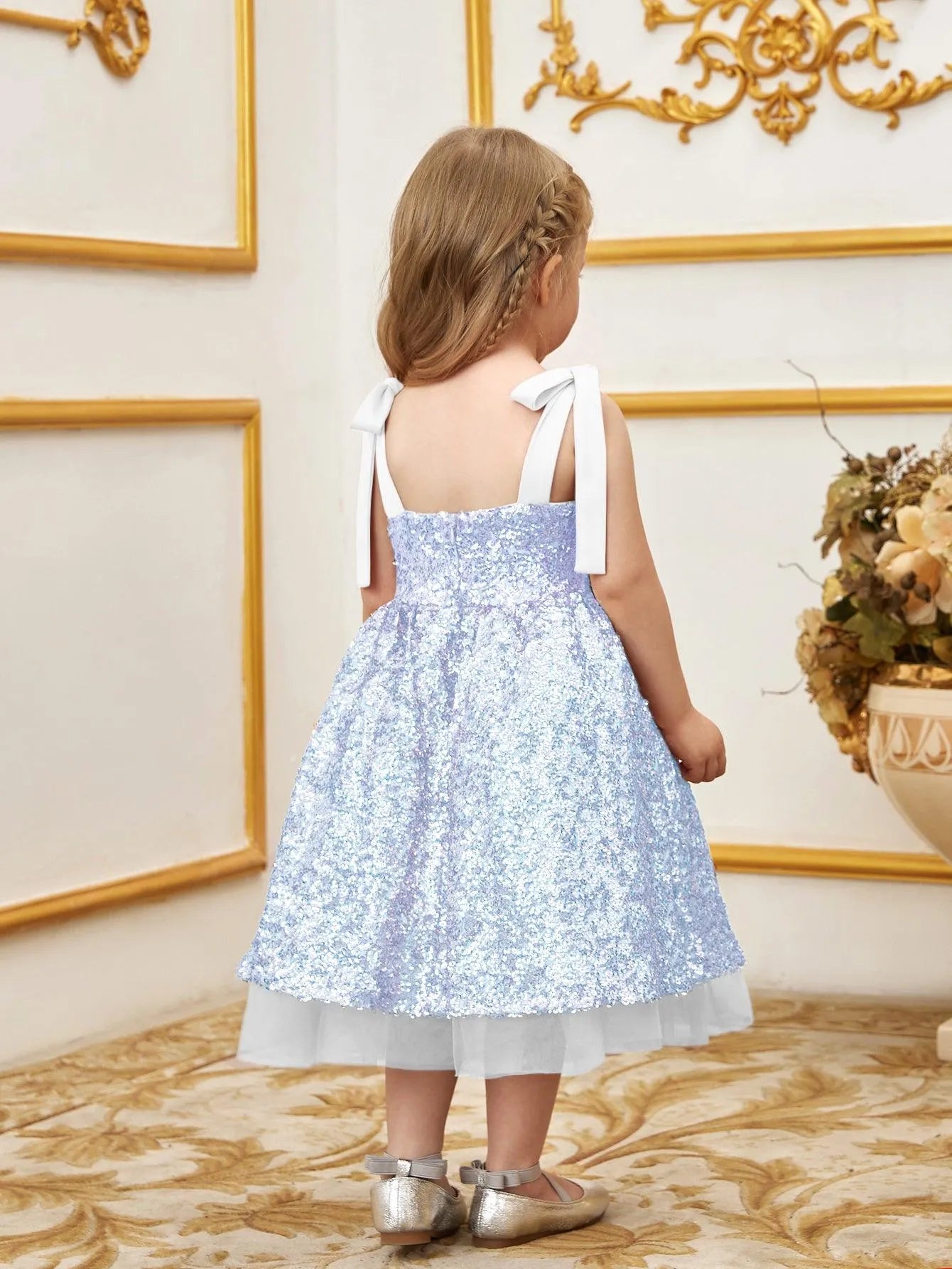 Young Girls' Sparkling Sequin Cami Dress - Elonnashop