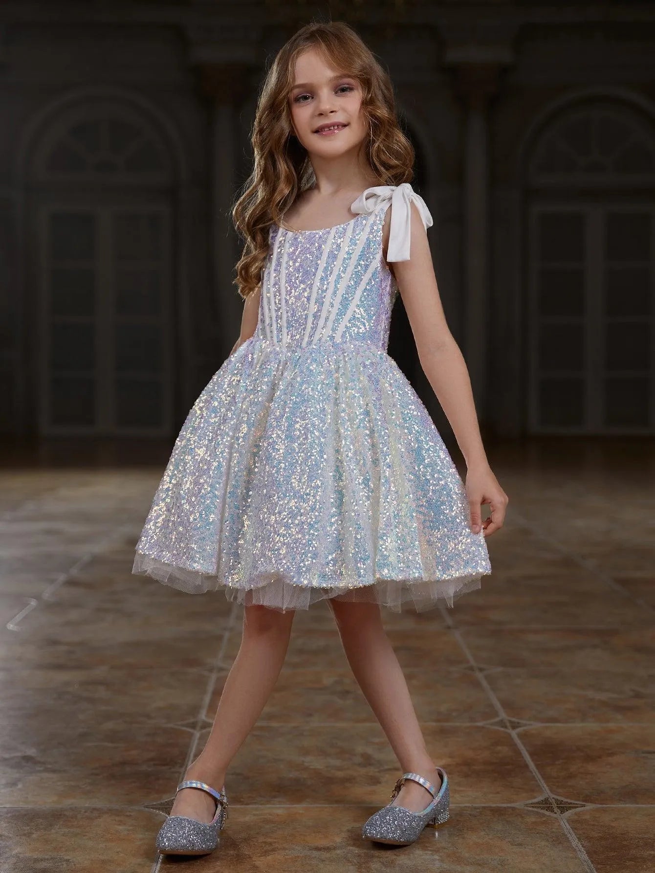 Tween Girls' Sparkling Sequin Cami Dress - Elonnashop