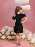 Tween Girls' Ruffle Trim Sequin Party Dress