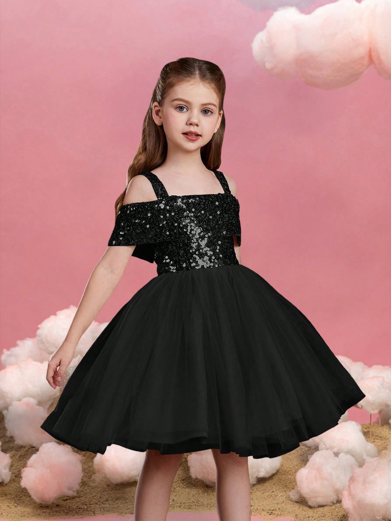 Tween Girls' Sparkling Off Shoulder Sequin Party Dress – Elonnashop