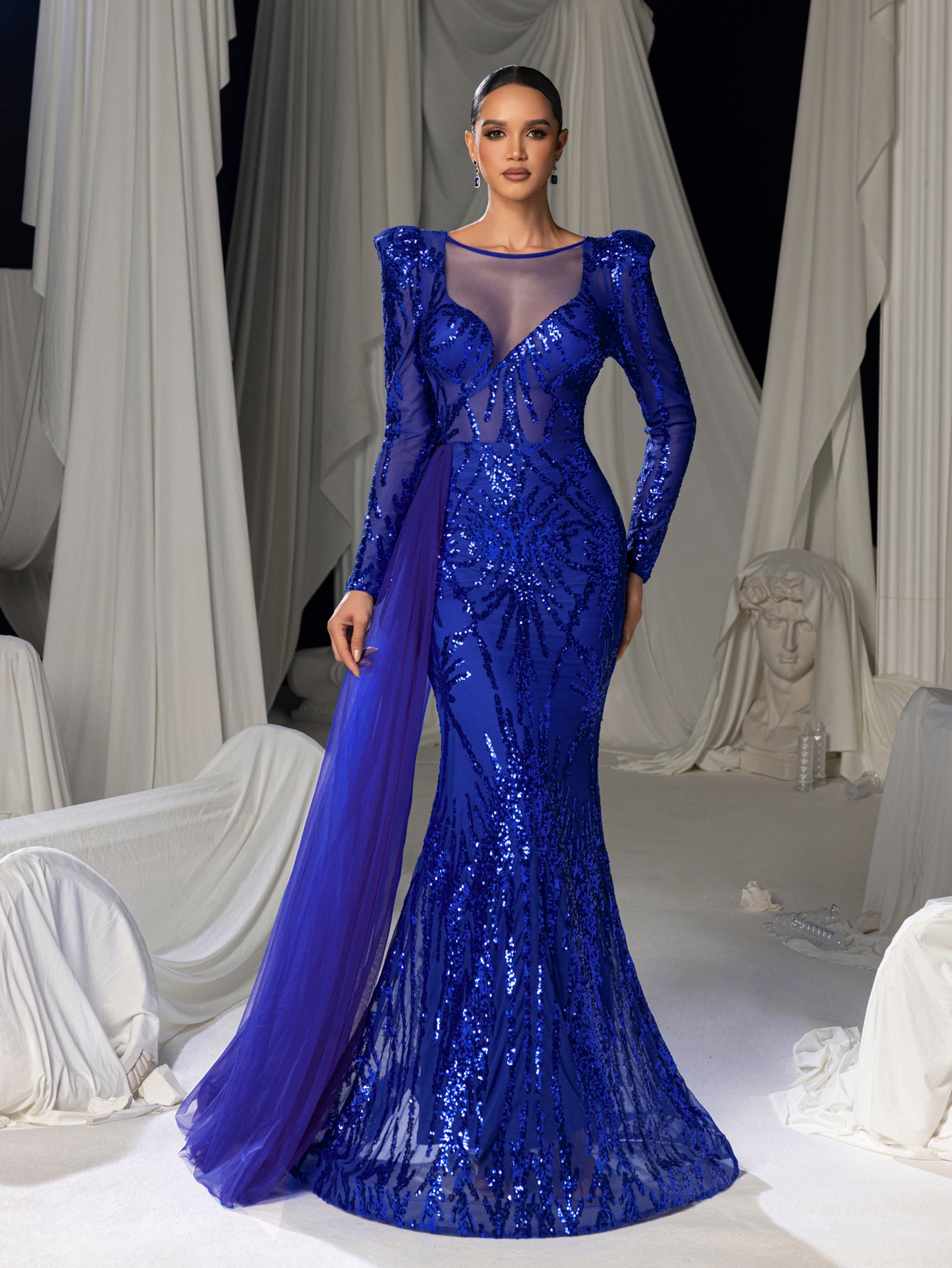 Long Navy Blue Formal Dress Navy Beaded Dress With Rose Gold Detail Long Navy Blue Formal Dress Navy Beaded Dress With Rose Gold Detail