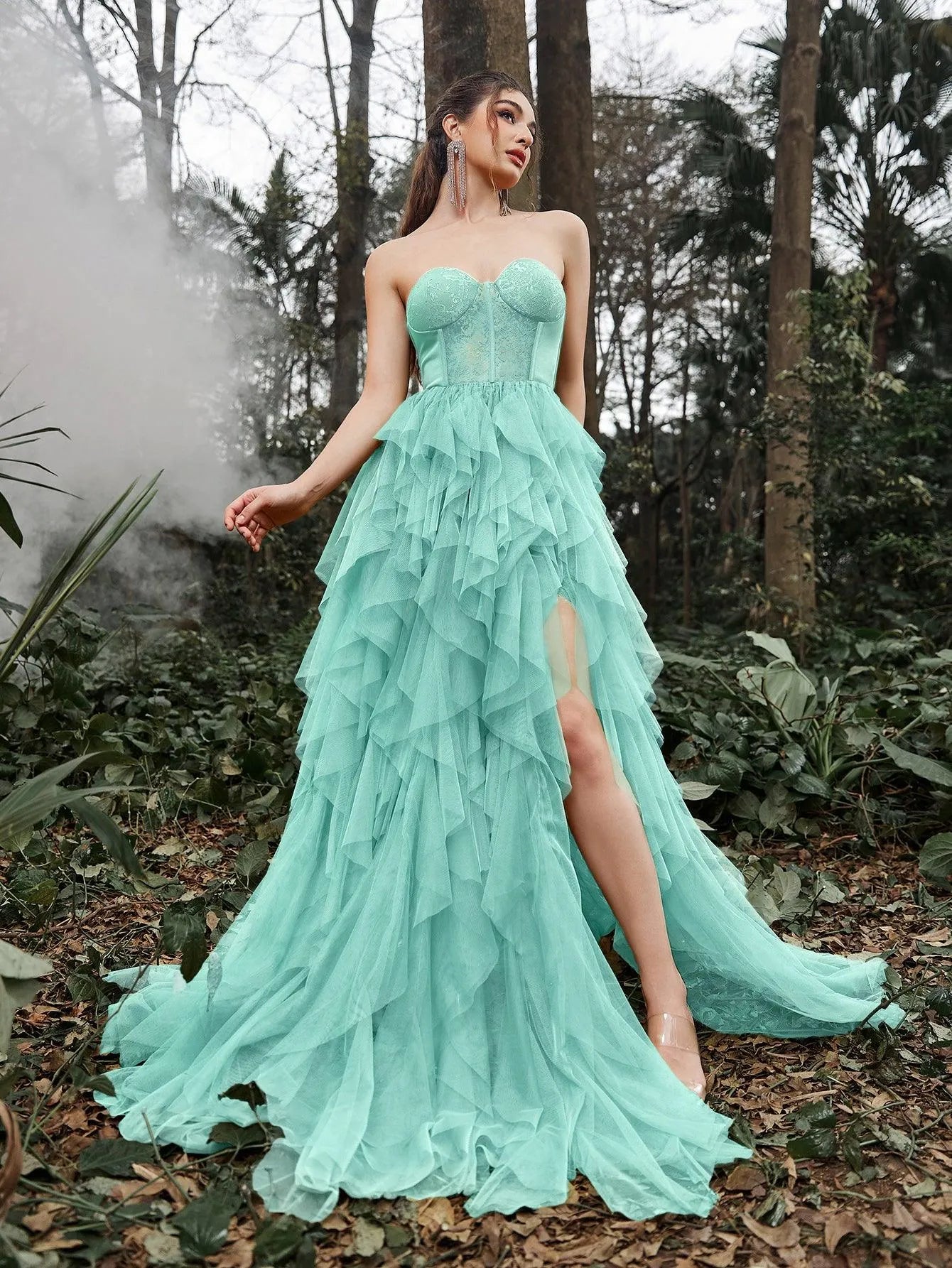 Colorful Shein Mesh Overlay Dress Blog Elegant Lace Bodice Contrast Split Ruffle Layered Hem Prom Tube Dress Elonnashop Colorful Shein Mesh Overlay Dress Blog Elegant Lace Bodice Contrast Split Ruffle Layered Hem Prom Tube Dress Elonnashop
