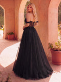 Elegant Off Shoulder Lace Bodice Contrast Tulle Hem Wedding  Dress