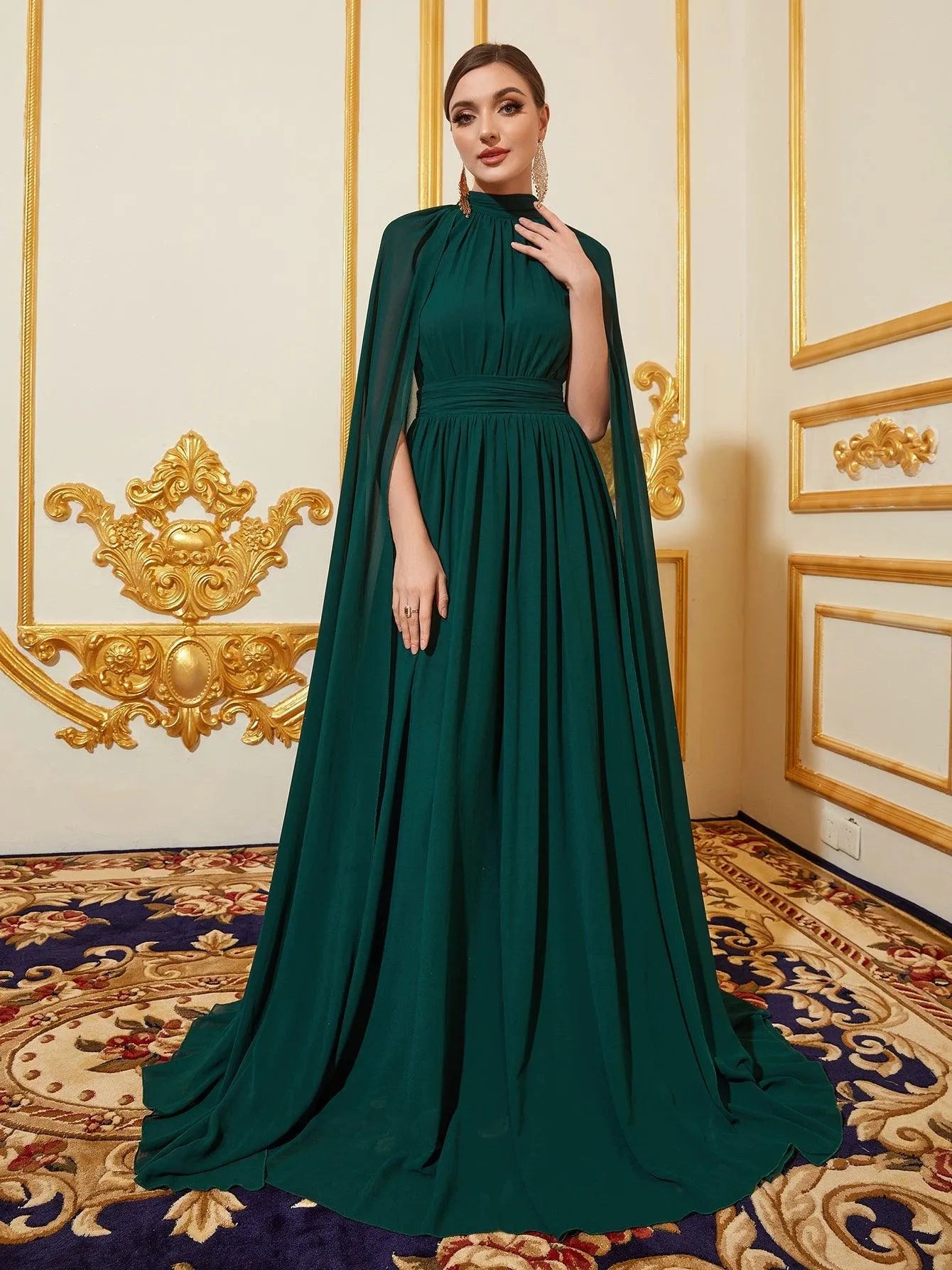 Mock neck evening dress best sale