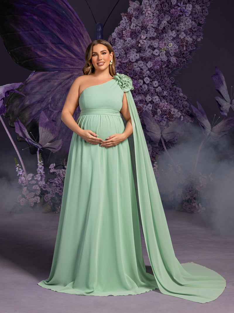 sachin and babi light blue dress Off Shoulder Chiffon Maxi Maternity Dress main image 1