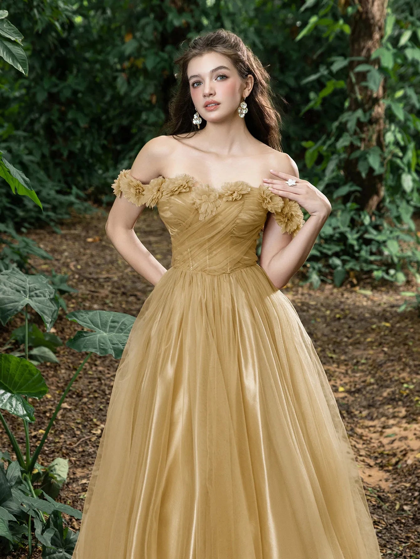 Midi Applique Detail Off Shoulder Tulle Party Tube Dress Elonnashop Midi Applique Detail Off Shoulder Tulle Party Tube Dress Elonnashop