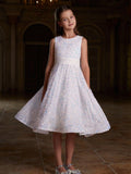 Tween Girls' Bow Back Sleeveless Sequin A Line Dress - Elonnashop