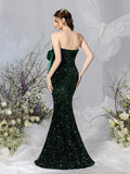 Maternity Bow Front Mermaid Hem Sequin Tube Dresses