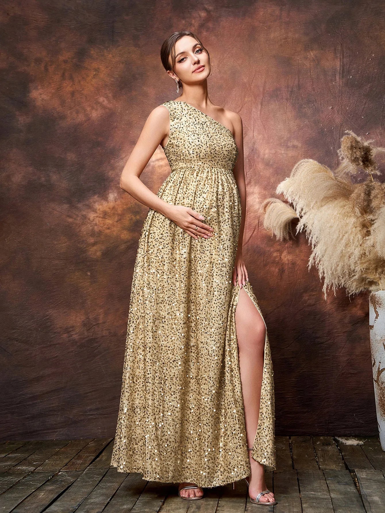 Summer Dresses Champagne Silver Sequin Maternity Dress Gold Sequin Maternity Photoshoot Dress Long Flowing Dress For Summer Dresses Champagne Silver Sequin Maternity Dress Gold Sequin Maternity Photoshoot Dress Long Flowing Dress For