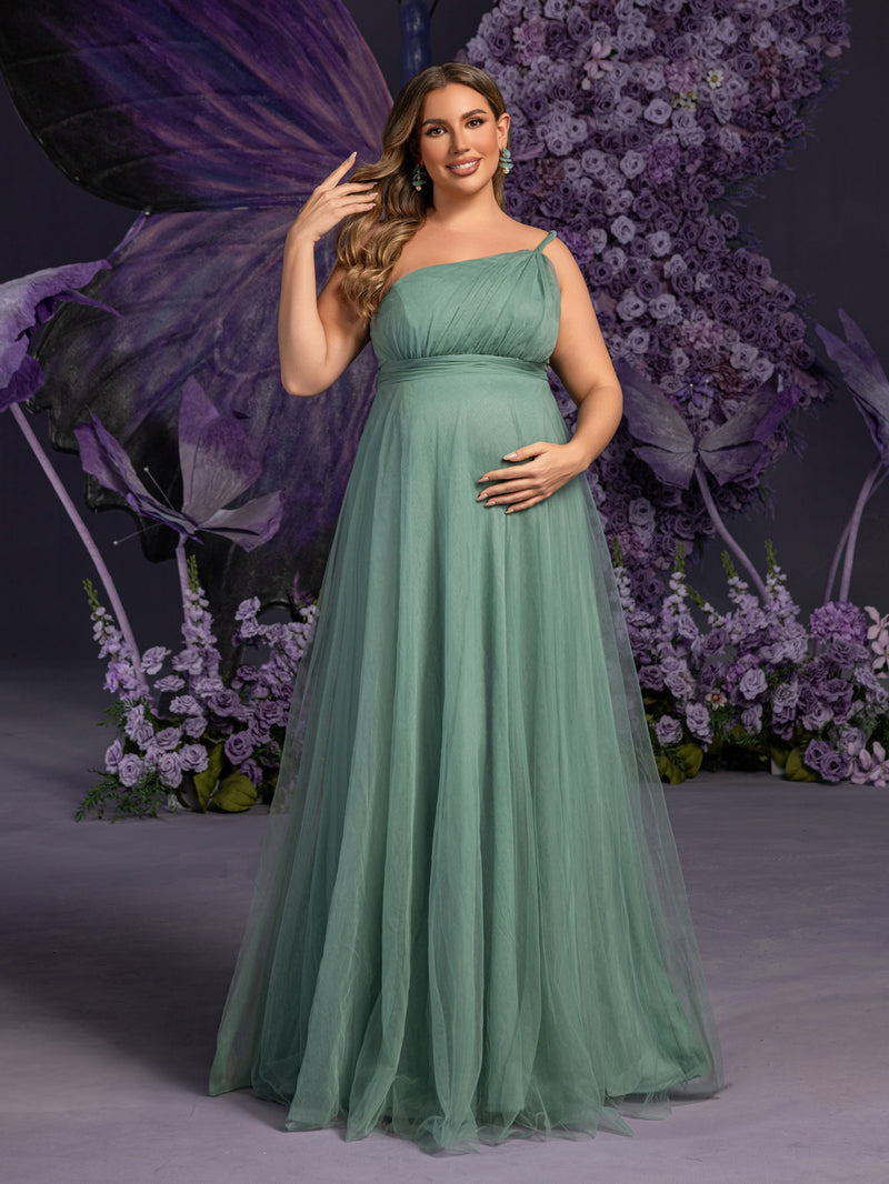 long sleeve green dress formal A Line Long Sleeves Dark Green Satin Appliques Prom Dresses Evening Dr –  trendtydresses main image 1