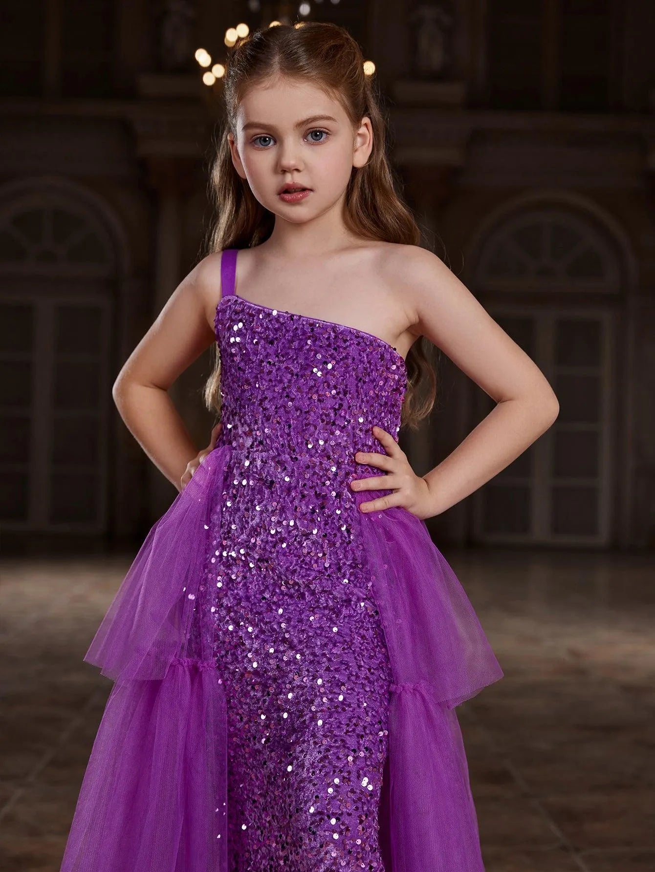 Year Purple Birthday Dress For Girl Ball Gown Sequin Dress For Girls Girls Gold Party Dress Tween Girls' One Shoulder Sleeveless Contrast Year Purple Birthday Dress For Girl Ball Gown Sequin Dress For Girls Girls Gold Party Dress Tween Girls' One Shoulder Sleeveless Contrast