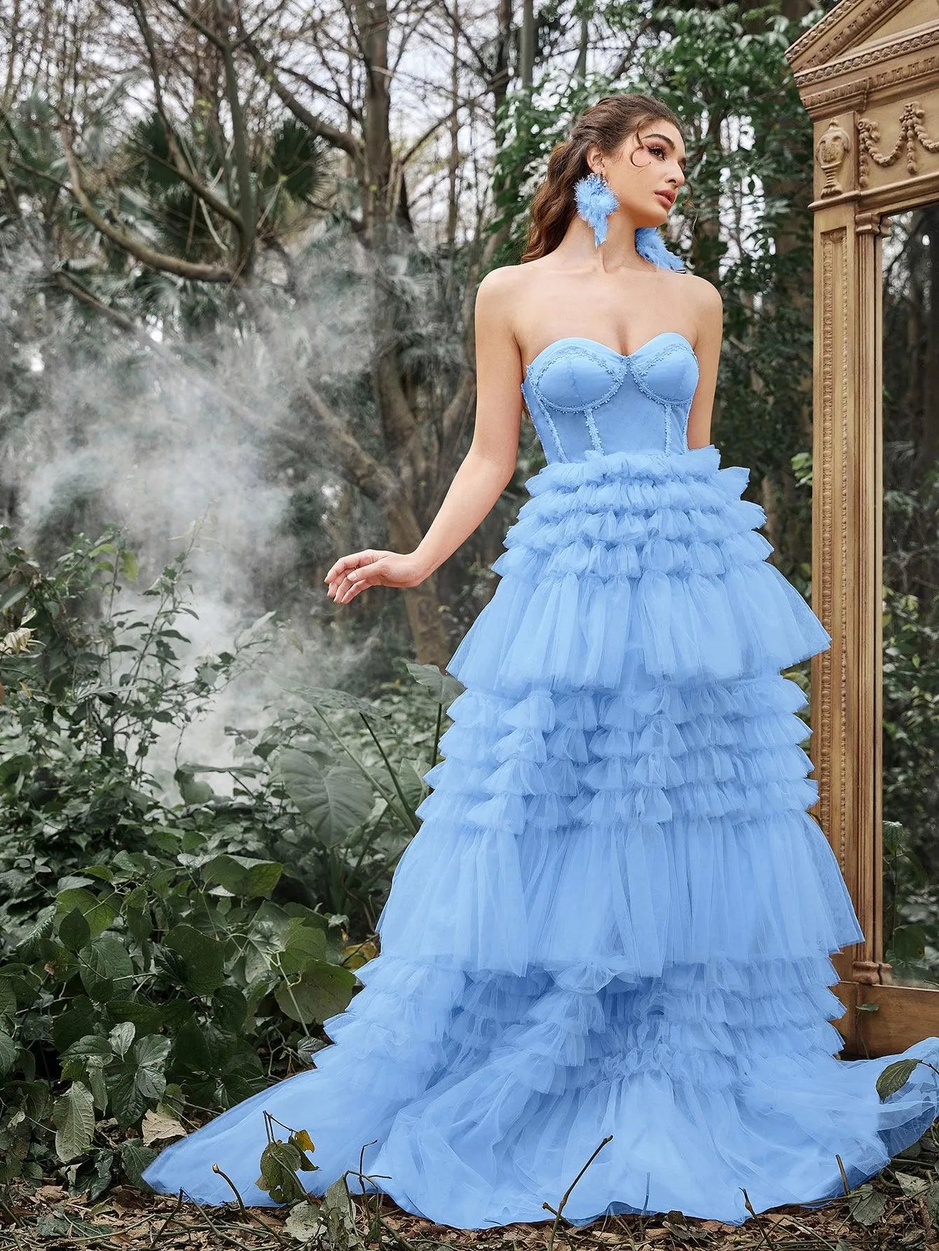 cascading ruffle prom dress Sherri Hill 57984 - Long Sheath Dress