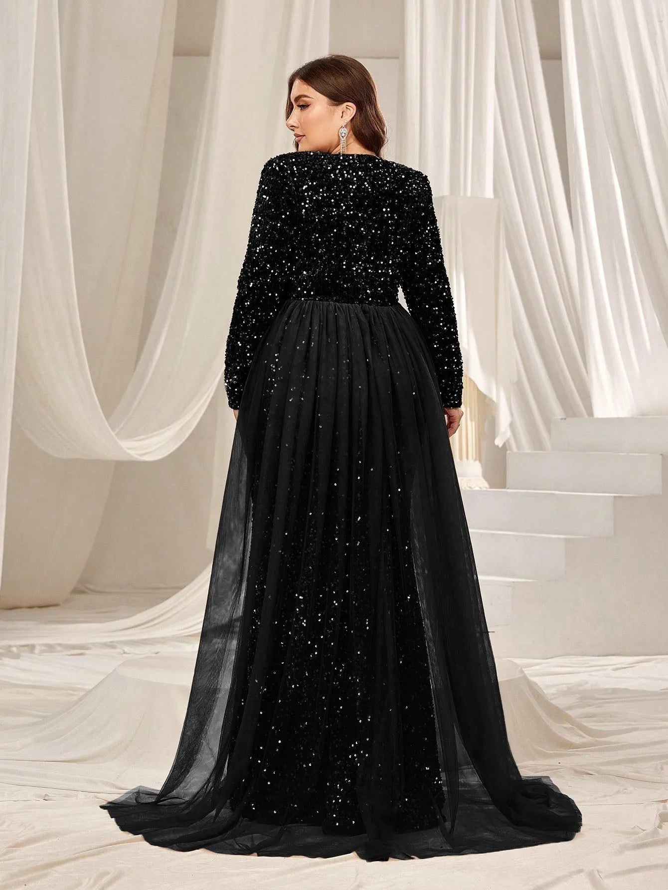 elegant mesh dress Elegant Layered Ruffle Mesh Dress For Women