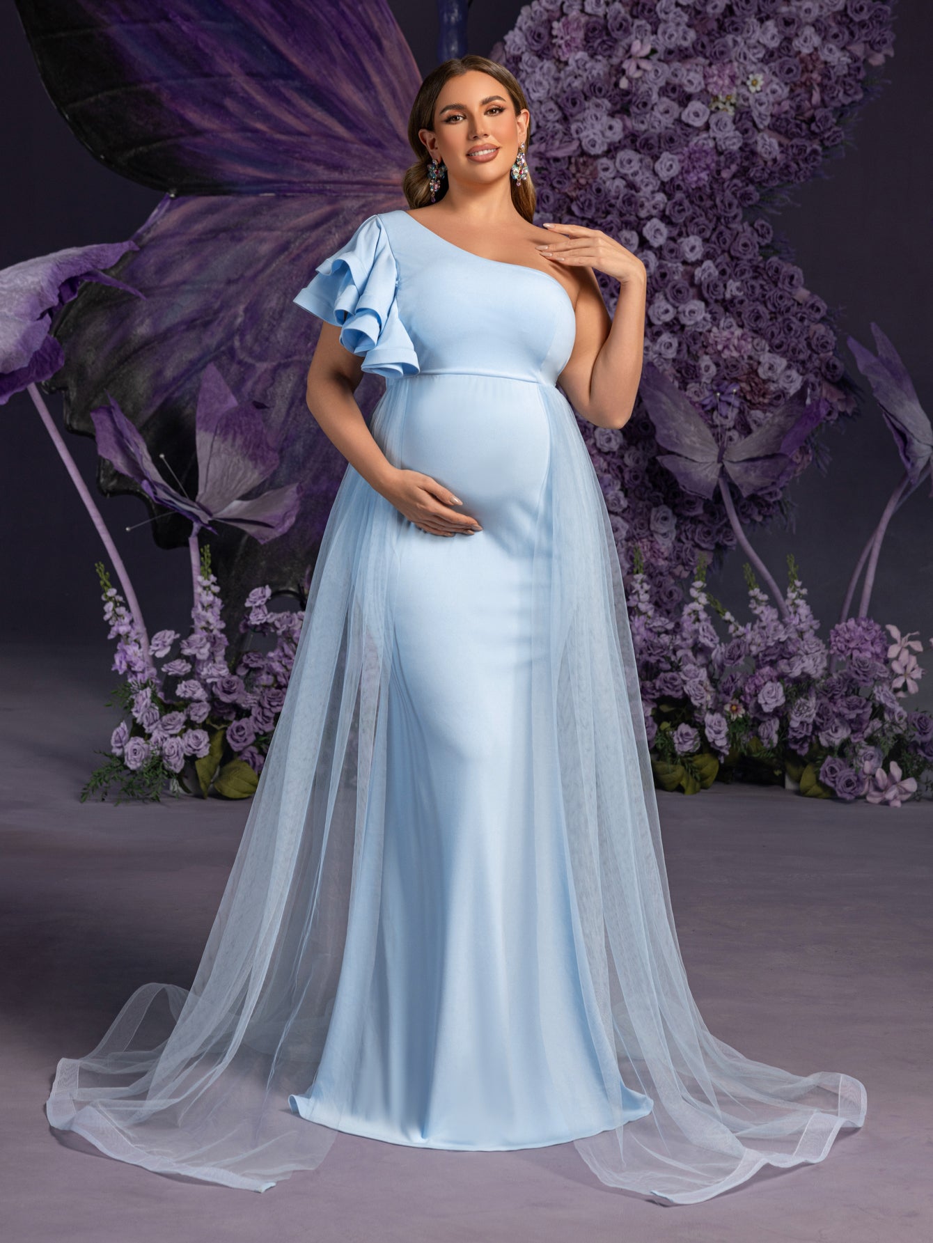 evening dress pregnancy Black Sequin V Neck Sleeveless Maternity Evening Gown PinkBlush