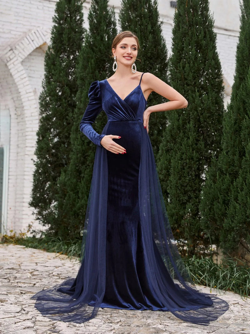 fitted lace wedding dress Velvet Midi Maternity Dress – Maeva