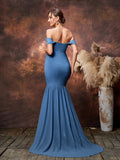 Maternity Off Shoulder Mermaid Hem Evening Dress