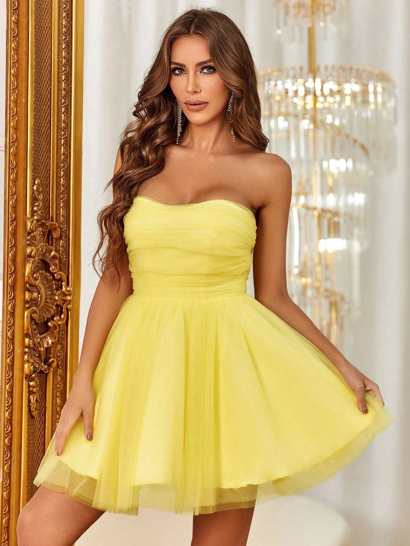yellow cocktail dress tube Yellow cocktail tube dress, Women's Fashion, Dresses & Sets, Evening dresses & gowns on Carousell