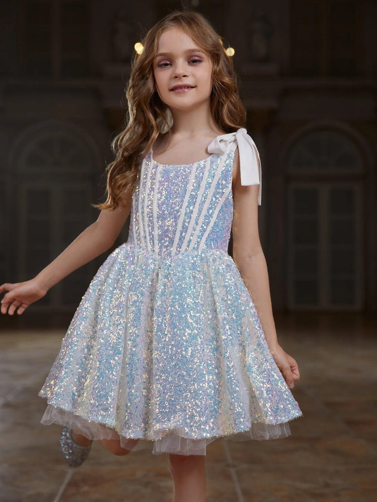 Tween Girls' Sparkling Sequin Cami Dress - Elonnashop