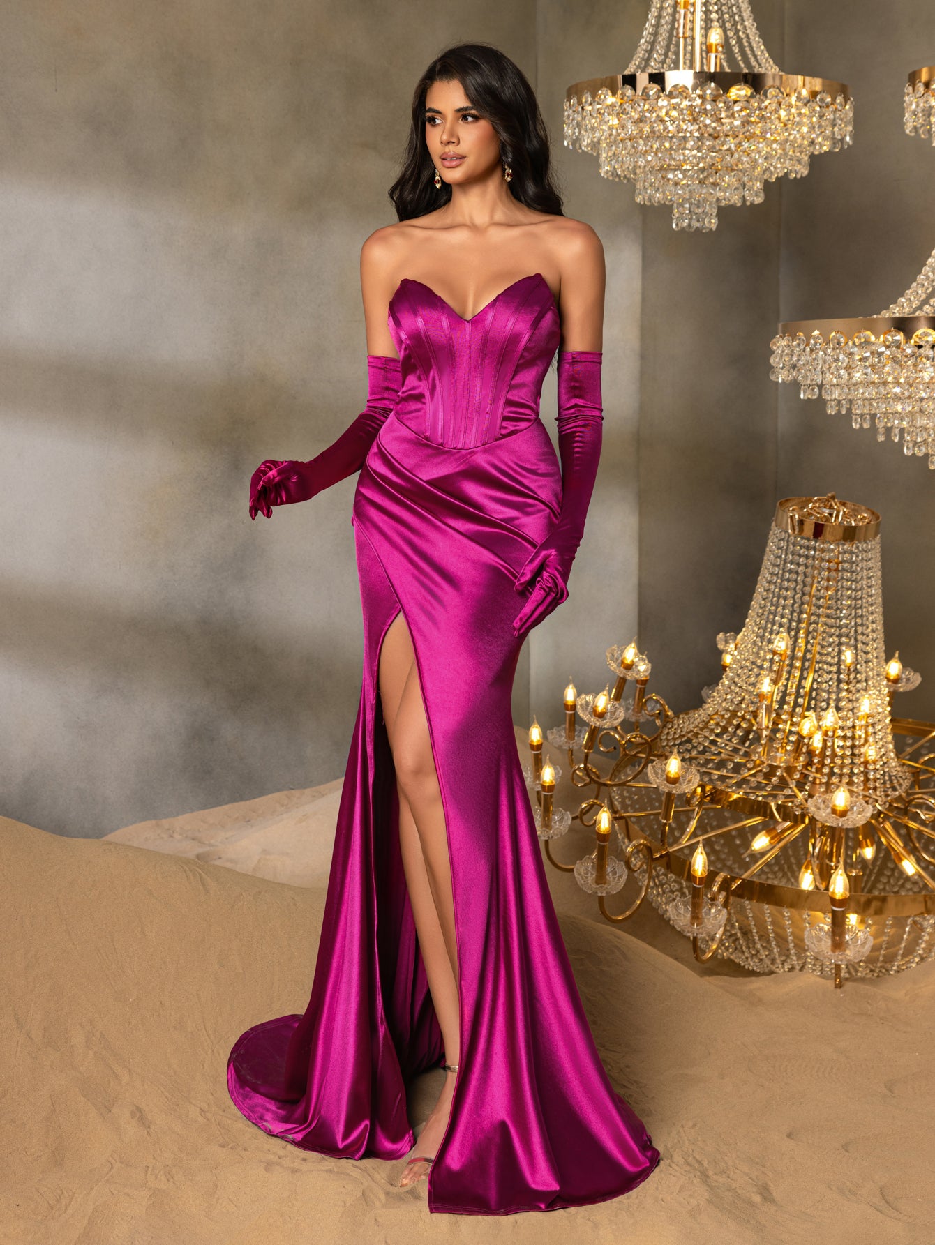 pink satin dress with gloves Charming Blushing Pink Satin Black Off the Shoulder Prom Dress with Gloves by Daliprom
