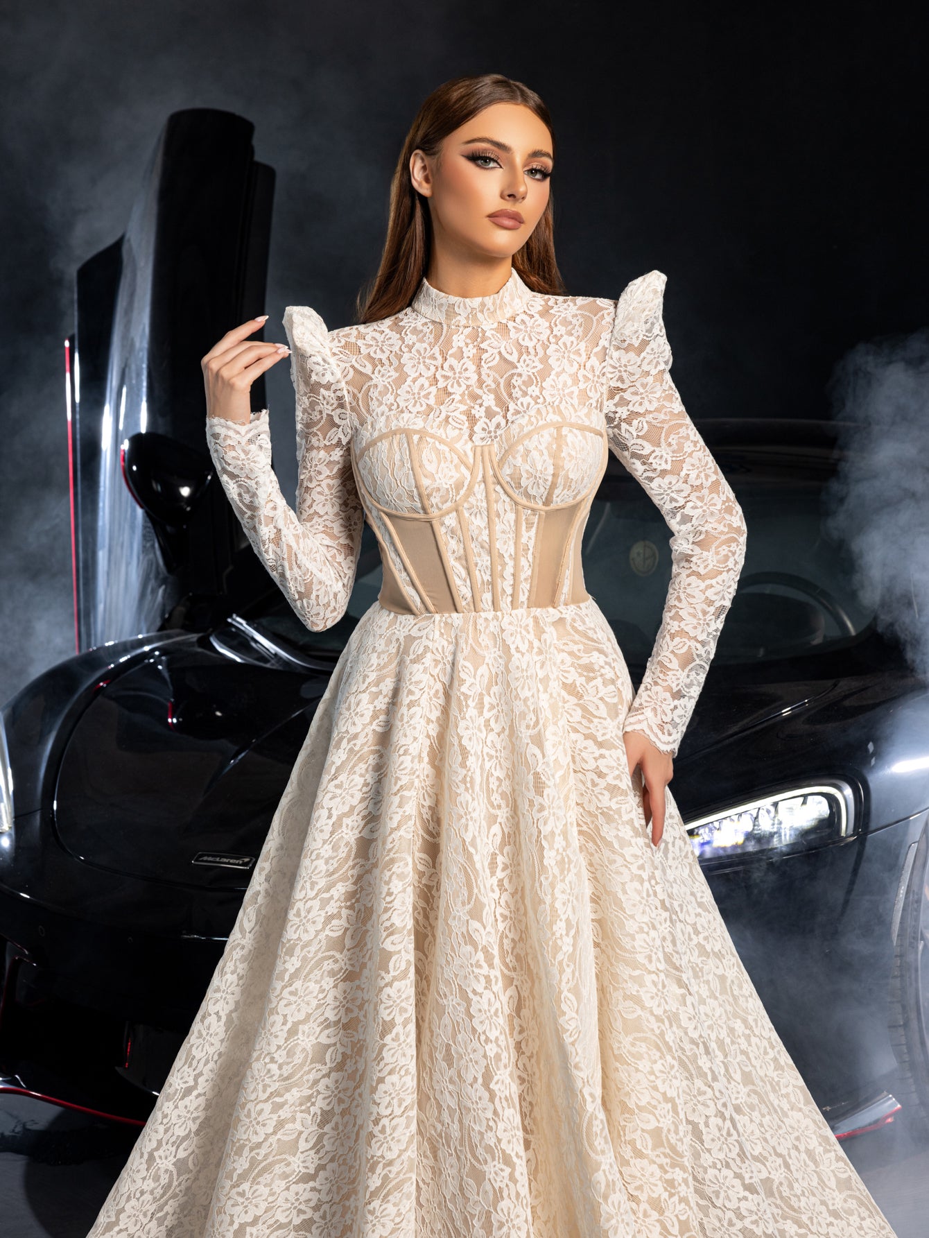 mock neck long sleeve wedding dress Help finding high neck / mock neck long sleeve dress : r/weddingdress