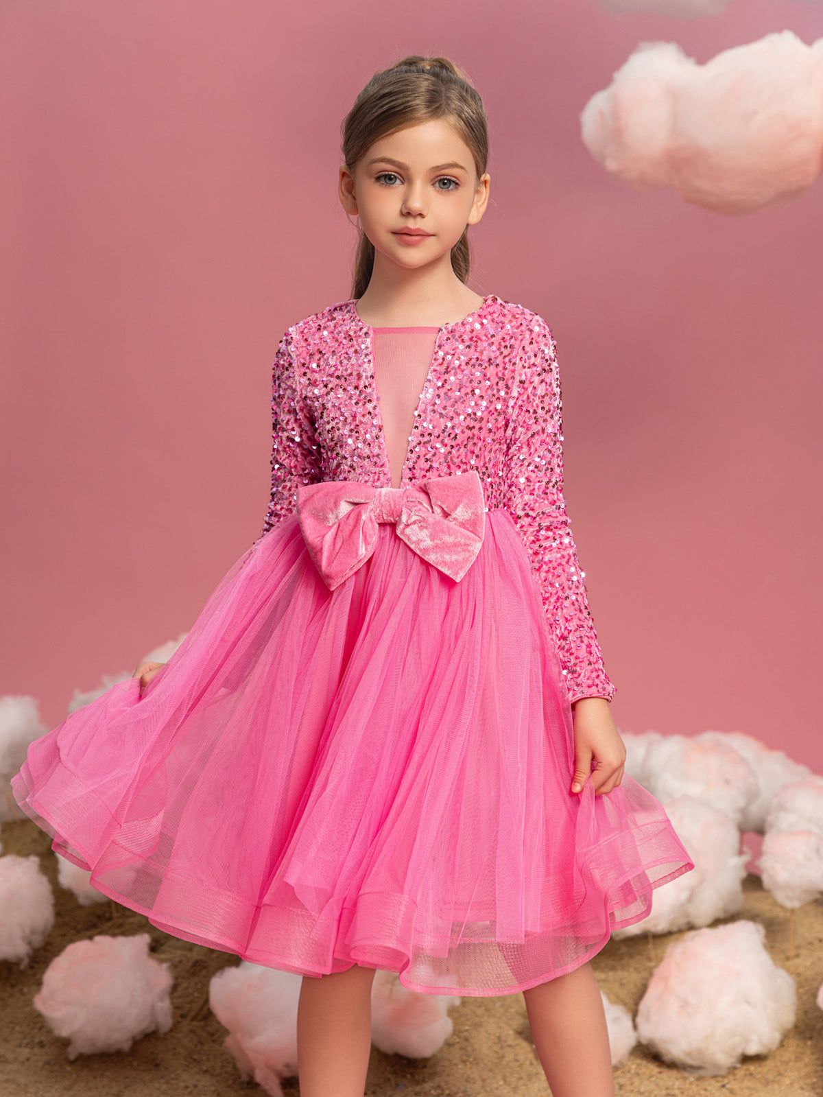 Girls Some Party Wear Dresses Tween Girls' Cute Bow Front Long Sleeve Party Dress Dark Green Girls Some Party Wear Dresses Tween Girls' Cute Bow Front Long Sleeve Party Dress Dark Green