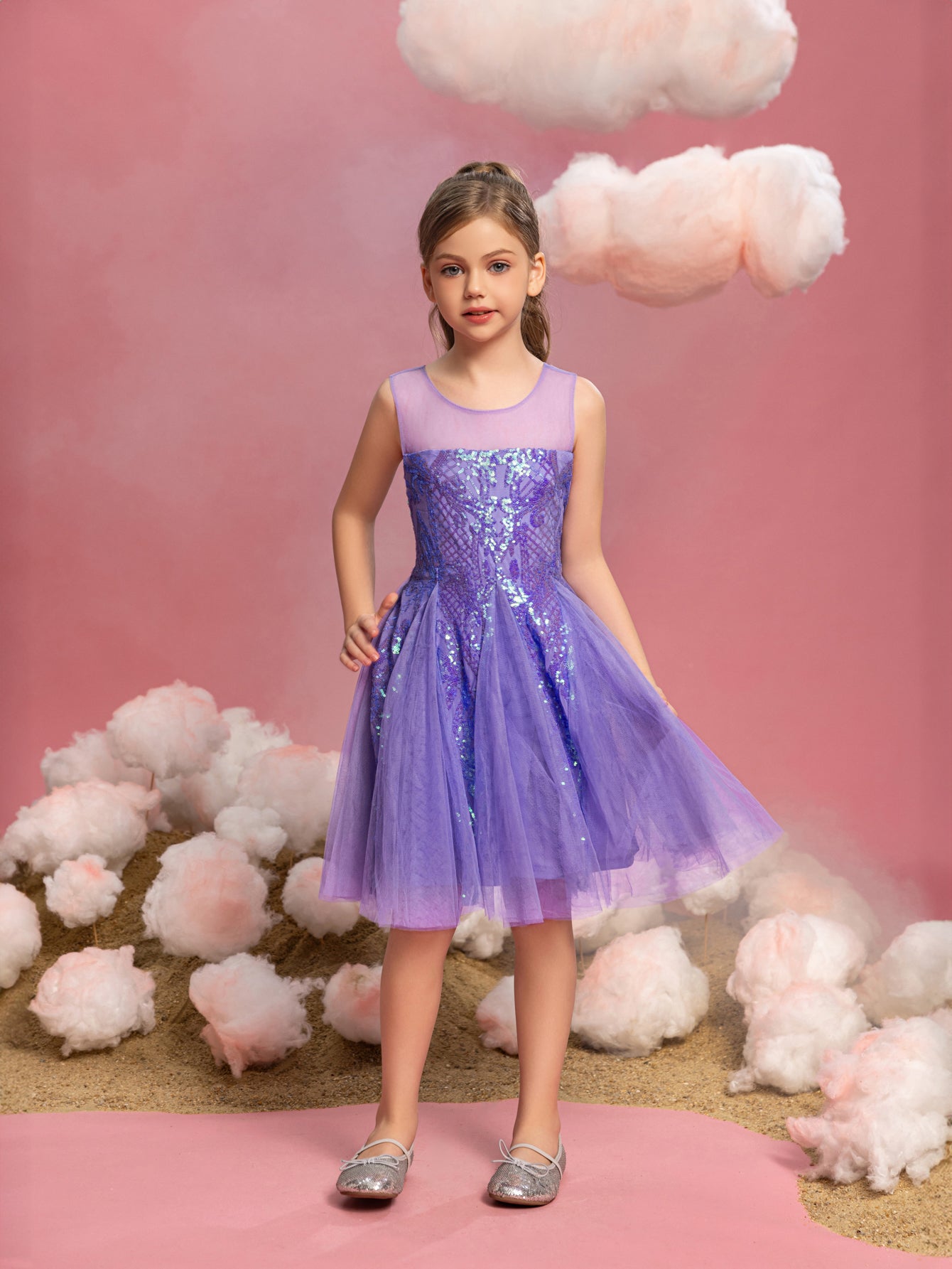 8th Grade Purple Graduation Dress Tween Girls' Sleeveless Contrast Mesh Sequin Dress Elonnashop 8th Grade Purple Graduation Dress Tween Girls' Sleeveless Contrast Mesh Sequin Dress Elonnashop