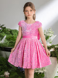 Tween Girls' Bow Back Sequin A Line Dress