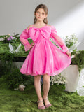 Tween Girls' Off Shoulder Bow Front Puff Dress