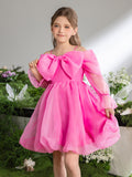 Tween Girls' Off Shoulder Bow Front Puff Dress