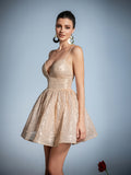 Sequin Plunging Neck Mini Cami Party Dress