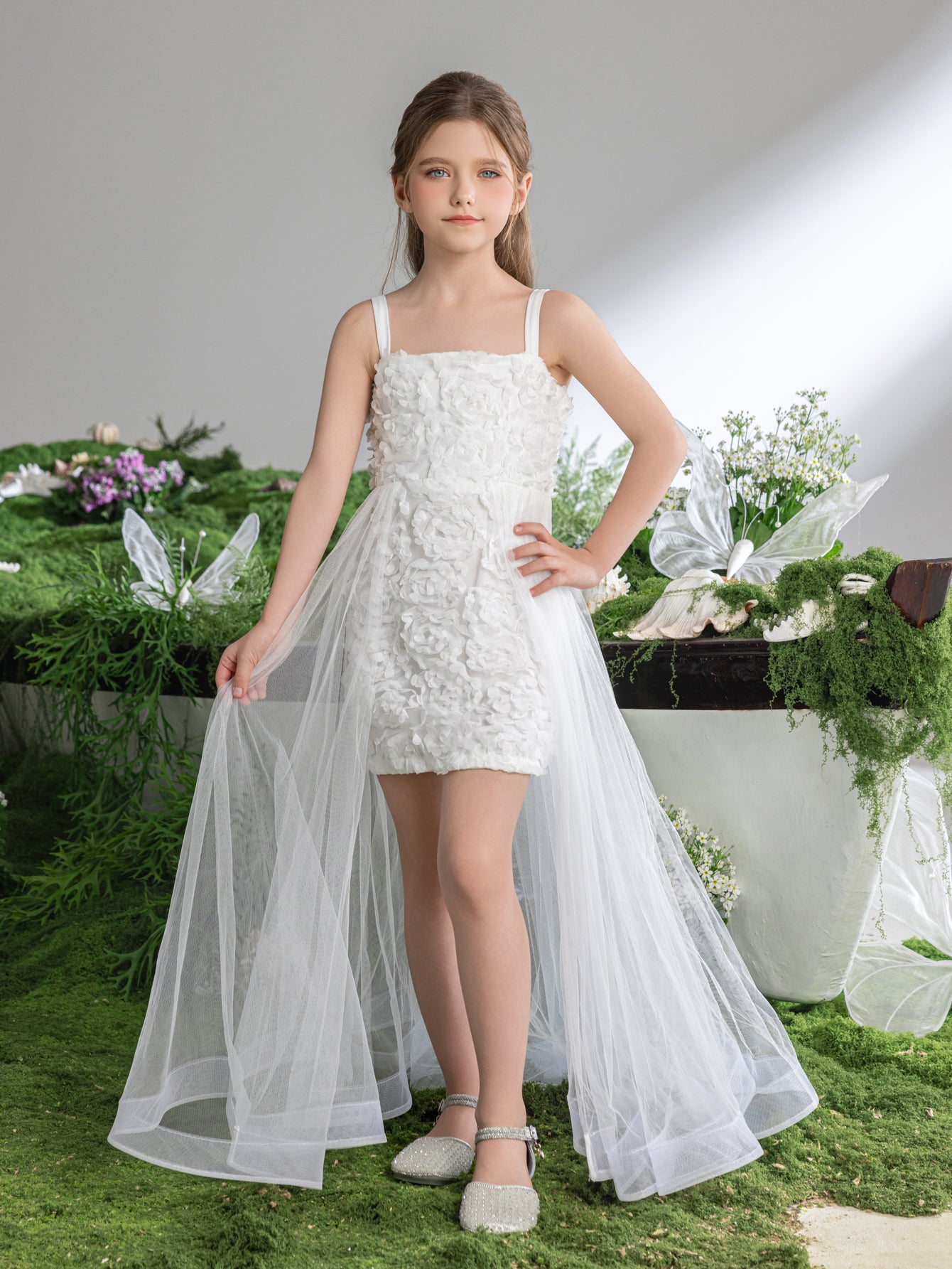 white party dresses for tweens Zhuashum Dress For Girls 10-11 Years Teen Sleeveless Solid Princess Dress Dance Party Dresses Clothes Classic Wear White, Girl's